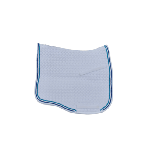 Mattes Saddle Pad Dressage | Euro | Size XL | Cotton | White | Marine, White & Petrol Piping