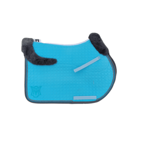 Mattes Saddle Pad Jump | Square | Size L | Cotton  | Turquoise & Graphite | Full Fleece