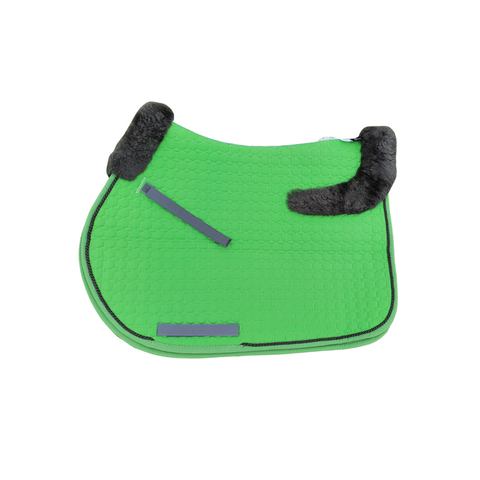 Mattes Saddle Pad Jump | Size L | Square | Cotton | Green & Graphite | Top Fleece